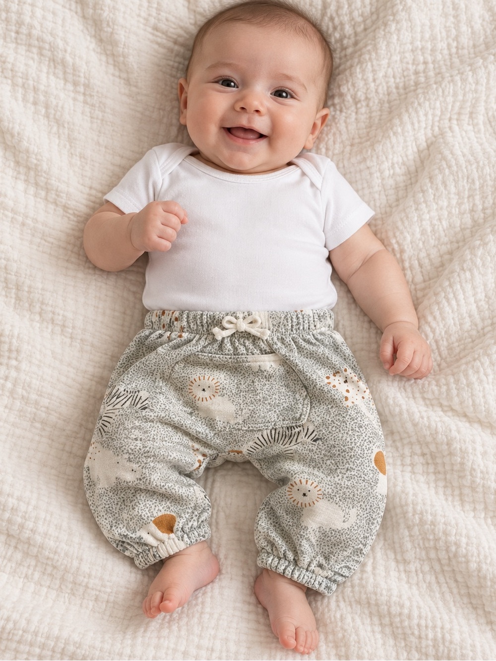 Zara Baby 1–3M Animal Print Harem Jogger Pants with Back Pocket